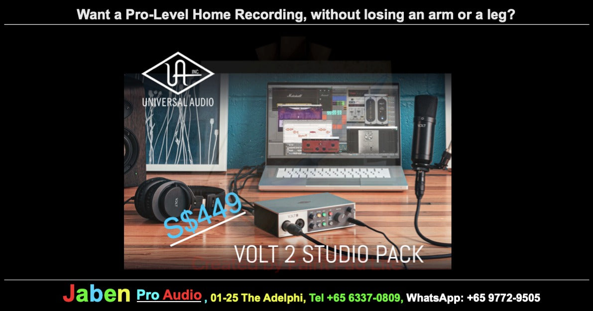 Universal Audio Volt 2 Studio Pack Home Studio Recording Bundle