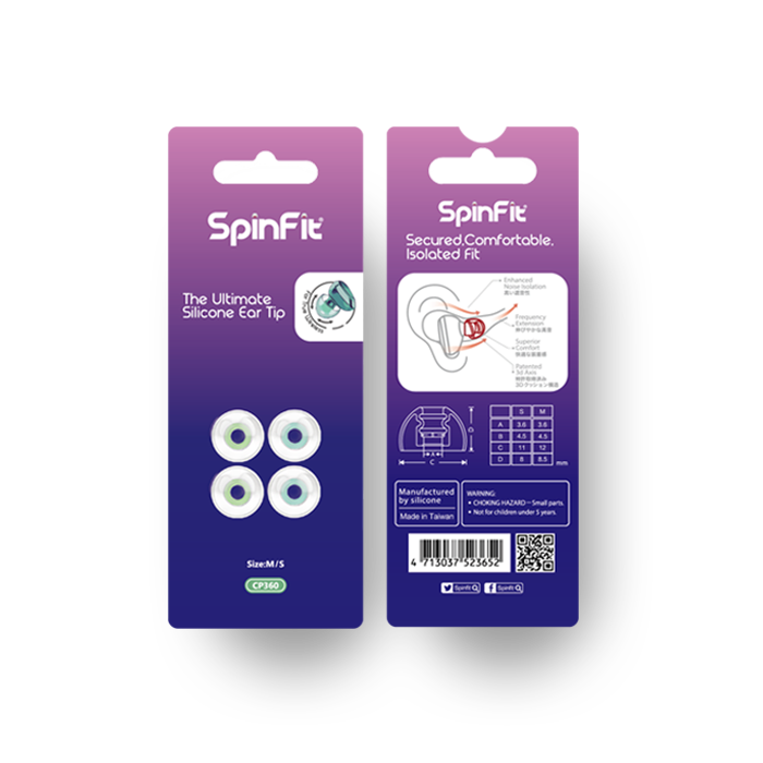 SpinFit Eartip 2-pair Pack CP360